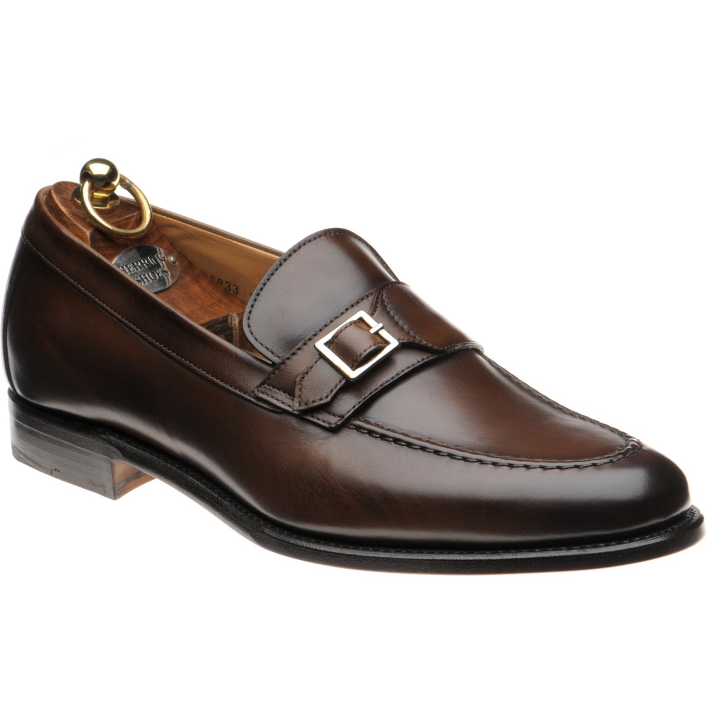 Product image for Herring Rigoletto mens monk shoes in brown calf