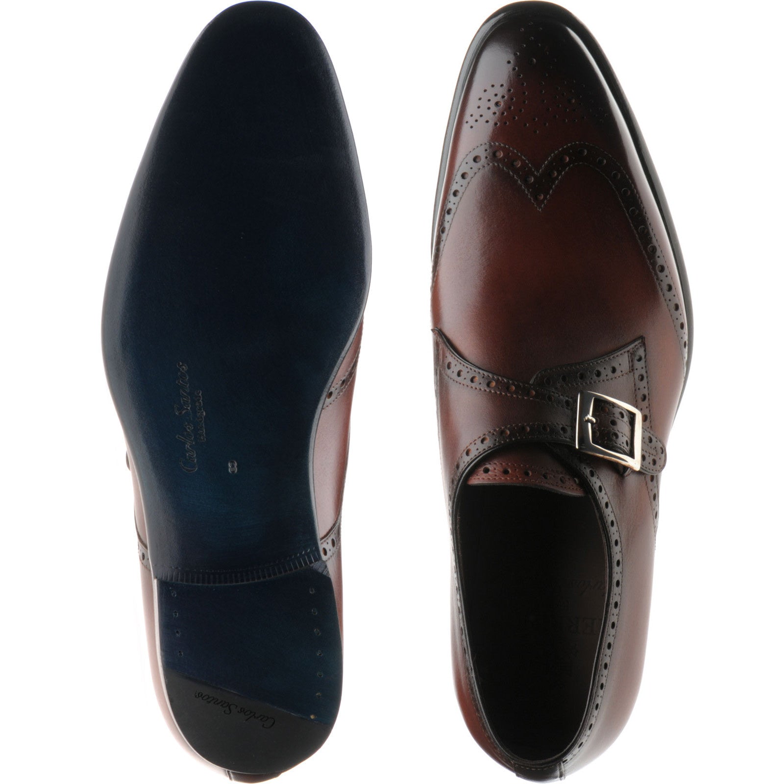 Product image for Herring Roche mens monk shoes in rosewood calf