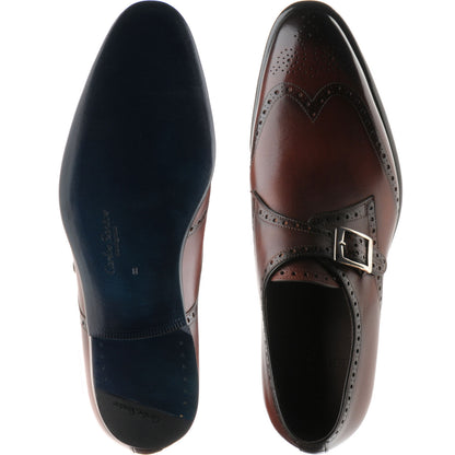 Product image for Herring Roche mens monk shoes in rosewood calf