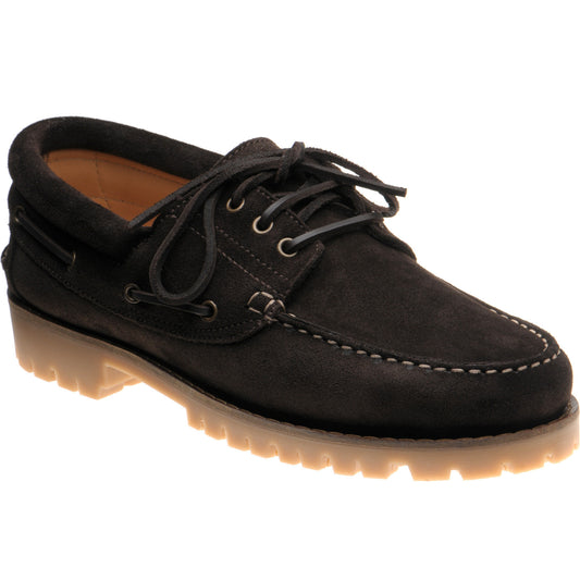 Product image for Herring Rock mens rubber-soled deck shoes in brown suede