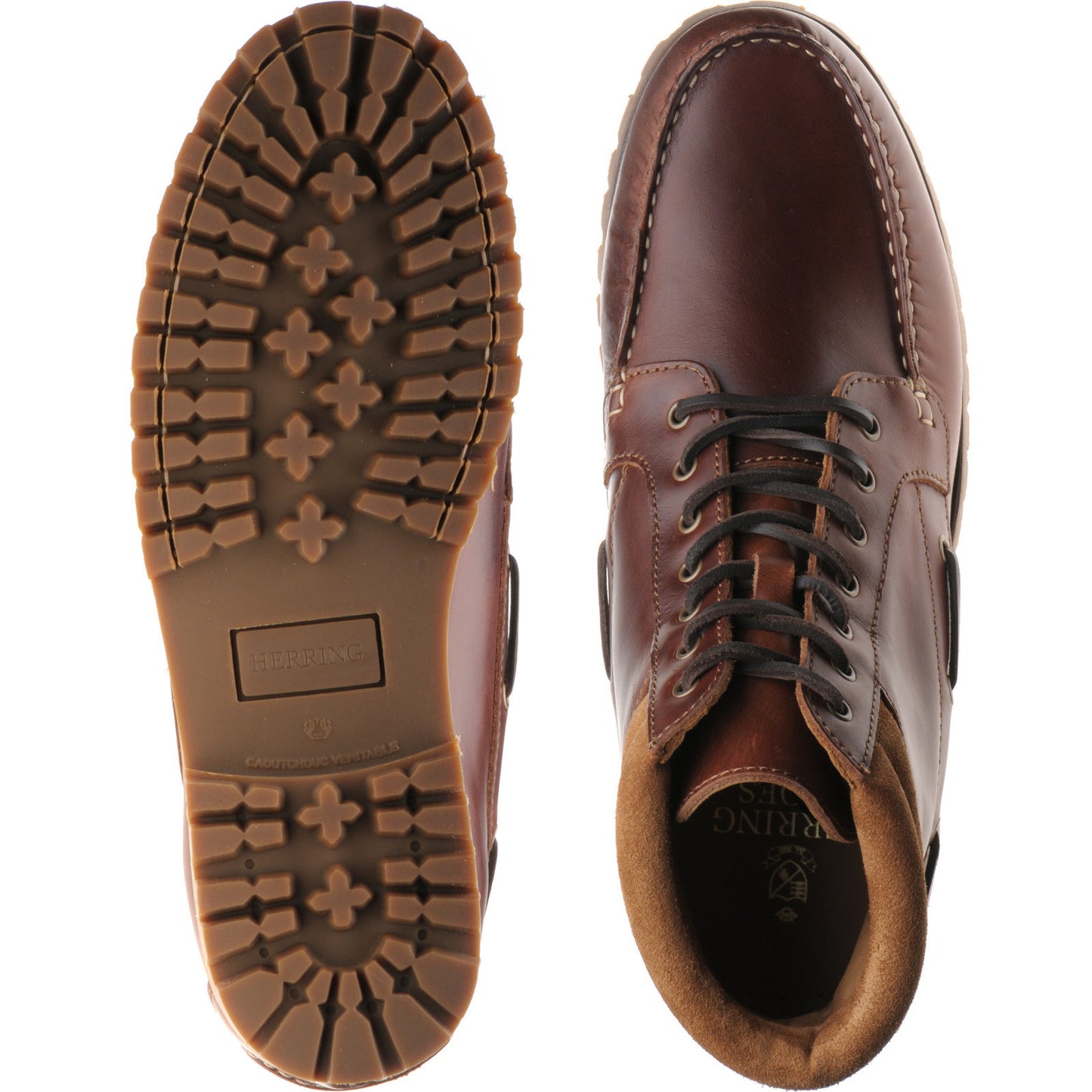 Product image for Herring Rockall mens rubber-soled boots in chestnut (second)