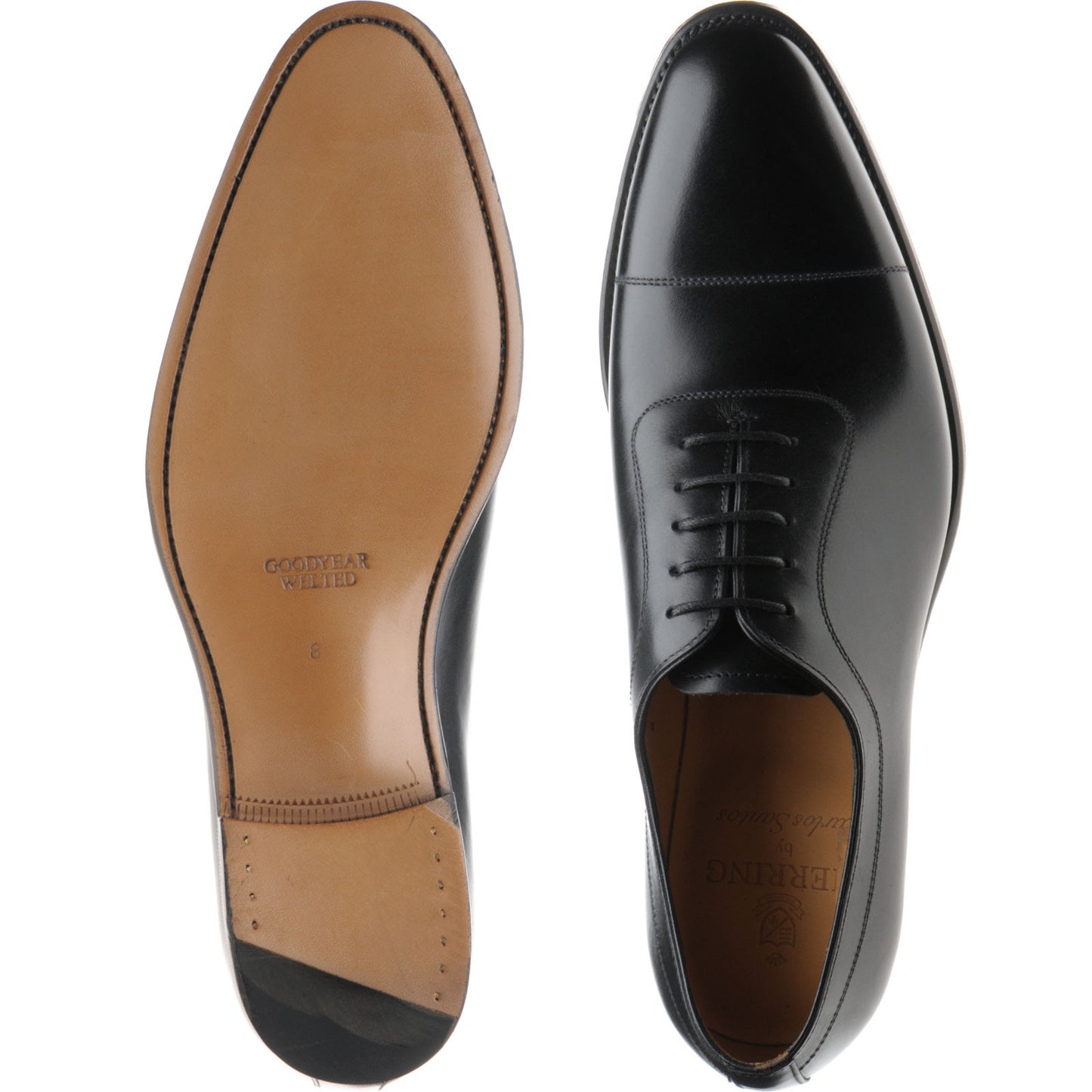 Product image for Herring Rodington mens Oxfords in black calf (second)