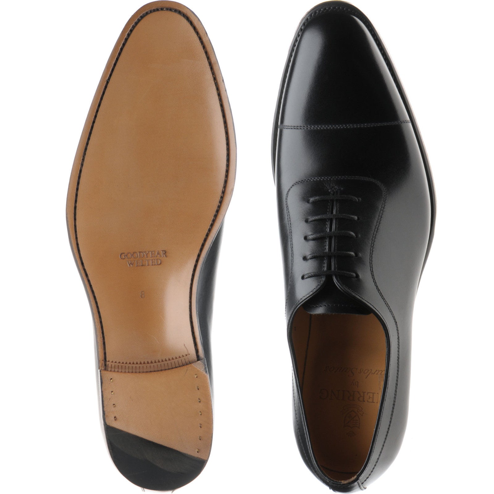 Product image for Herring Rodington mens Oxfords in black calf (second)