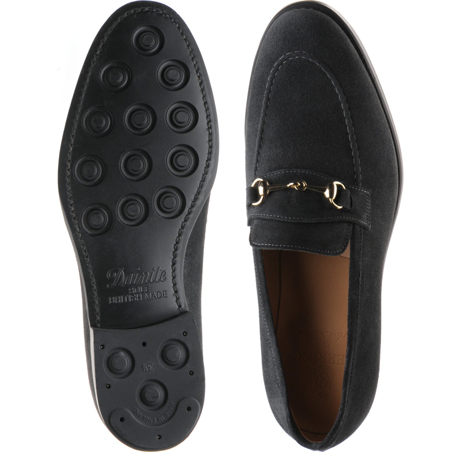 Product image for Herring Saimaa mens rubber-soled loafers in dark grey suede