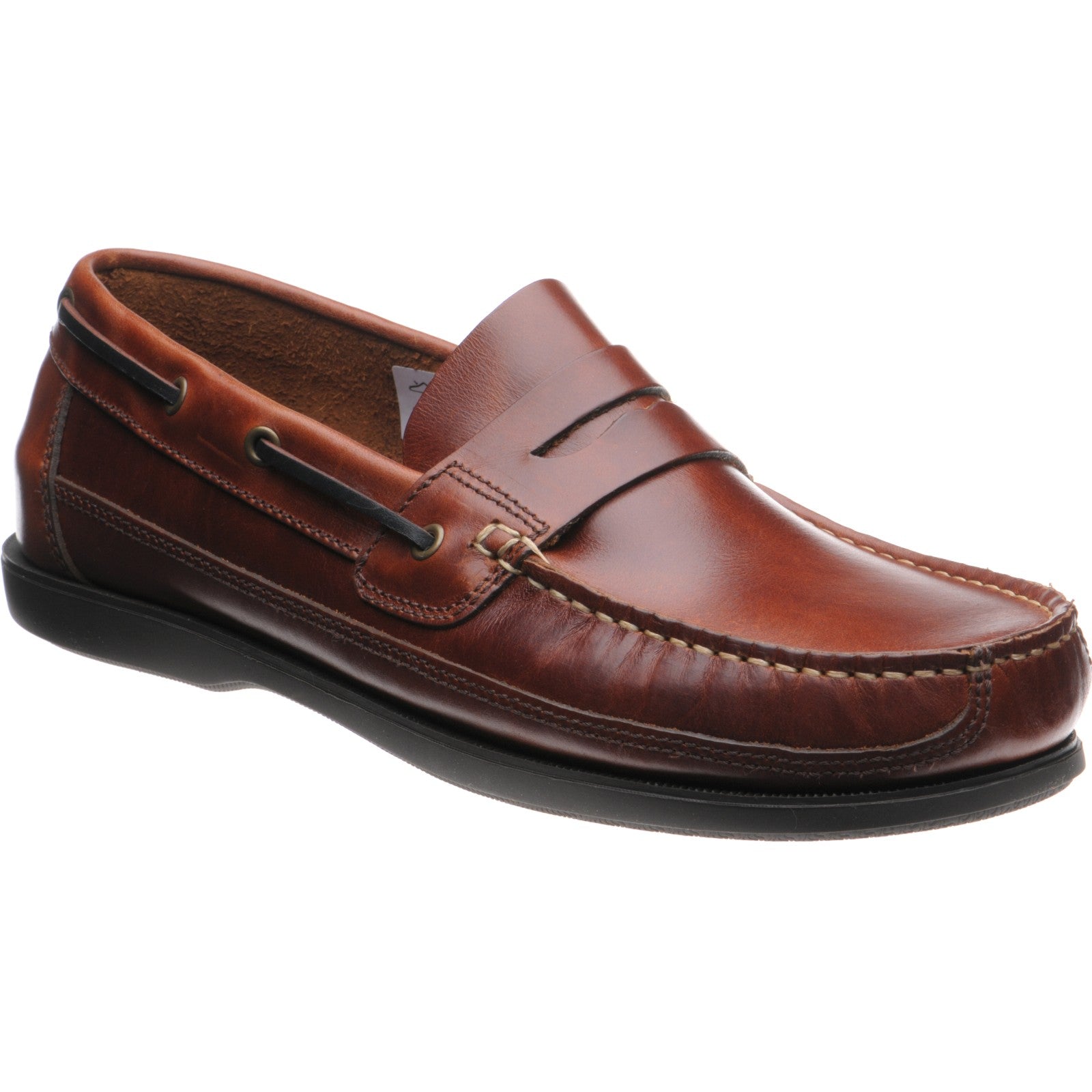 Salcombe II rubber soled deck shoes chestnut