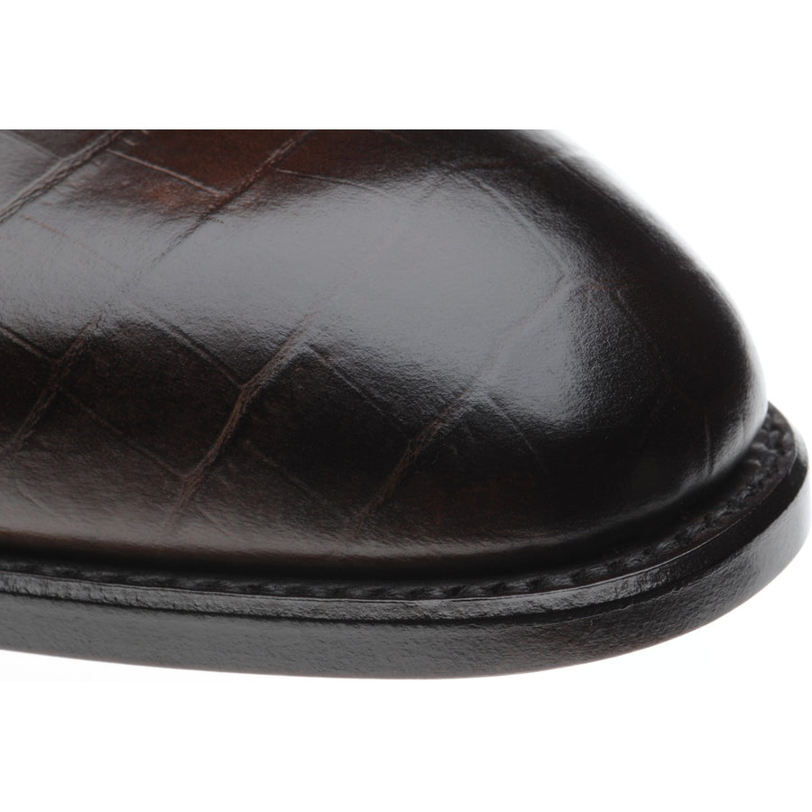 Product image for Herring Salobrena mens monk shoes in brown croc (second)