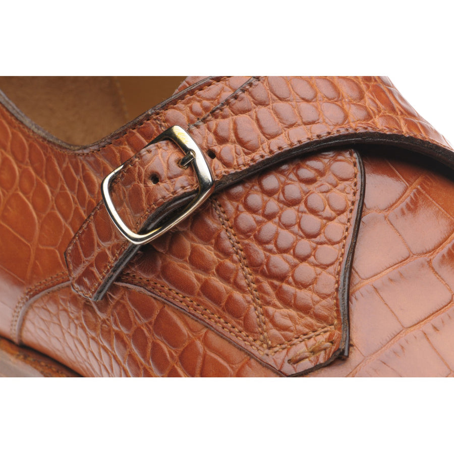 Product image for Herring Salobrena mens monk shoes in chestnut croc (second)
