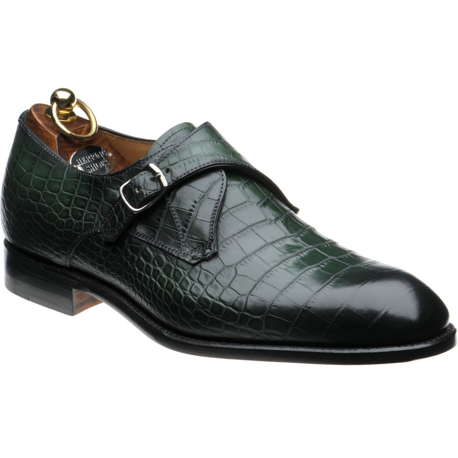 Product image for Herring Salobrena mens monk shoes in green croc
