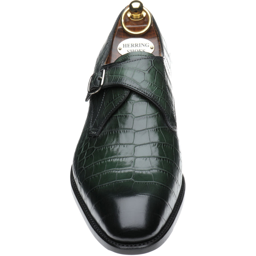 Product image for Herring Salobrena mens monk shoes in green croc