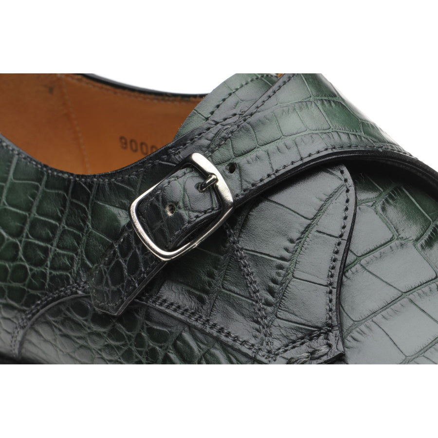 Product image for Herring Salobrena mens monk shoes in green croc