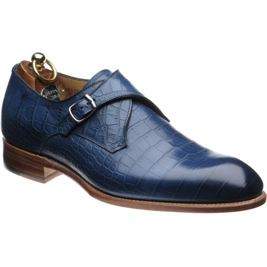 Product image for Herring Salobrena mens monk shoes in navy croc (second)
