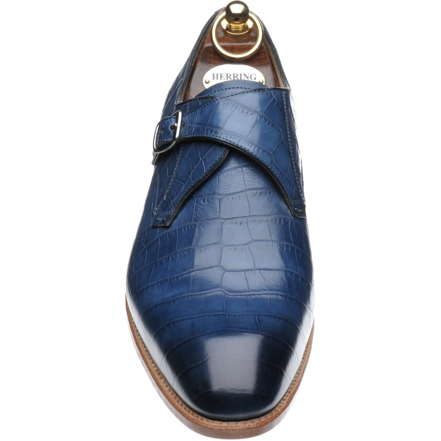 Product image for Herring Salobrena mens monk shoes in navy croc