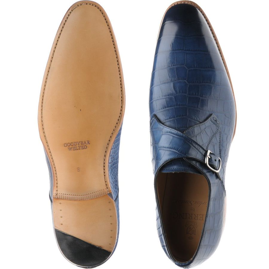 Product image for Herring Salobrena mens monk shoes in navy croc