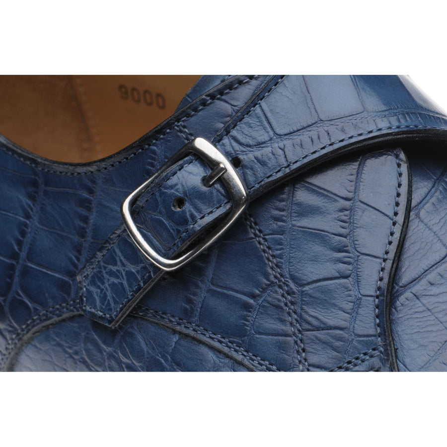 Product image for Herring Salobrena mens monk shoes in navy croc