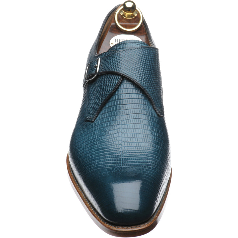 Product image for Herring Salobrena mens monk shoes in petrol lizard