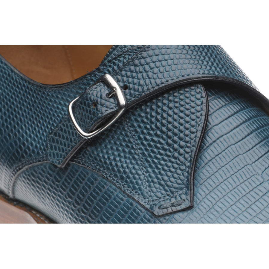Product image for Herring Salobrena mens monk shoes in petrol lizard
