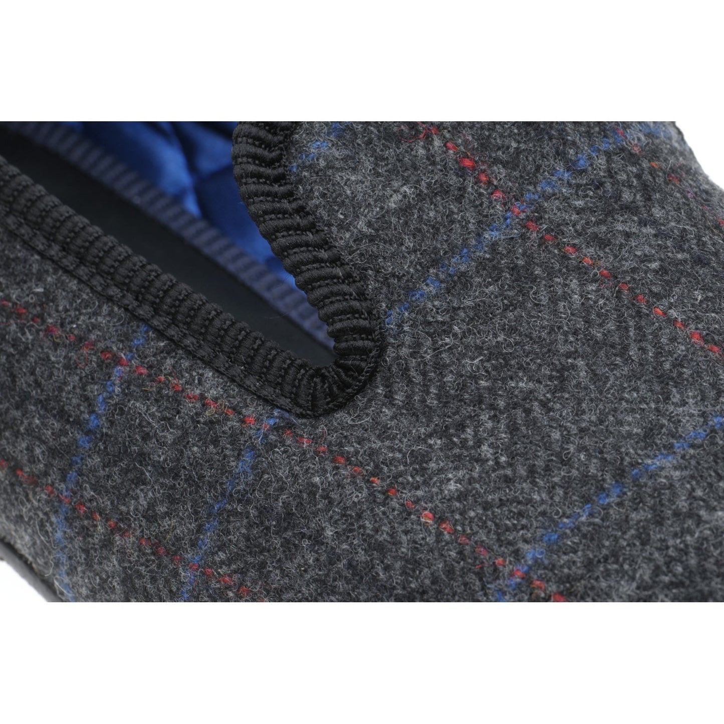Product image for Herring Sandringham mens tweed house shoes in charcoal tweed