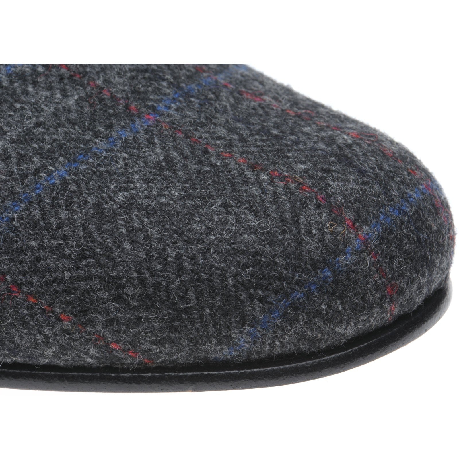 Product image for Herring Sandringham mens tweed house shoes in charcoal tweed