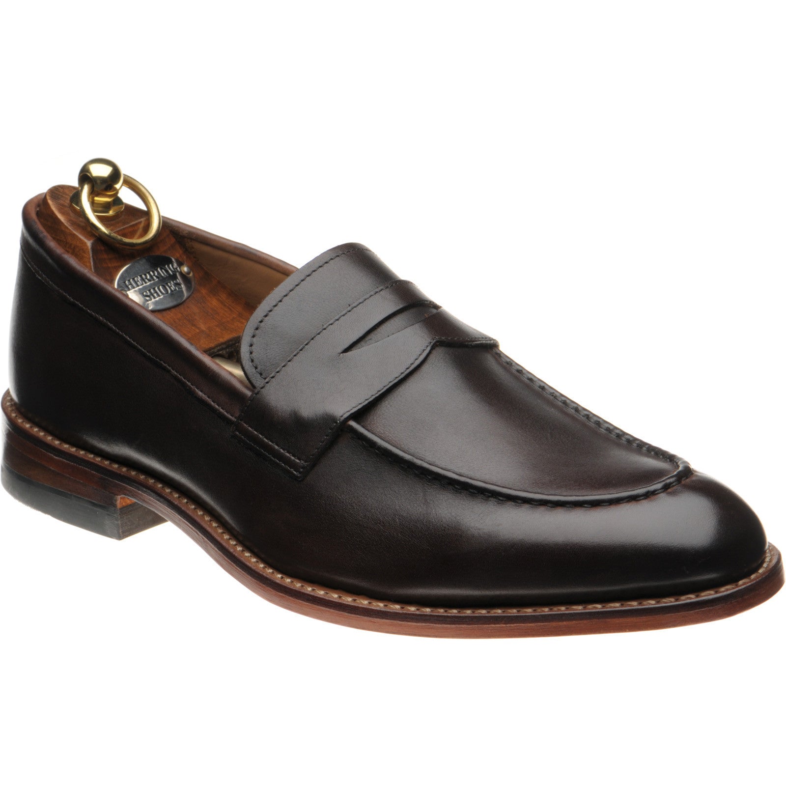 Product image for Herring Seaton mens loafers in dark brown calf