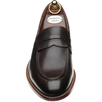 Product image for Herring Seaton mens loafers in dark brown calf