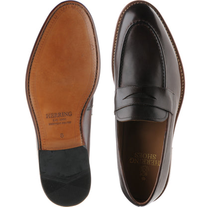 Product image for Herring Seaton mens loafers in dark brown calf