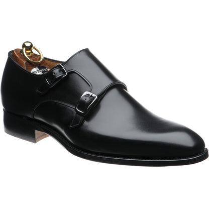 Product image for Herring Shakespeare mens double monk shoes in black calf (second)