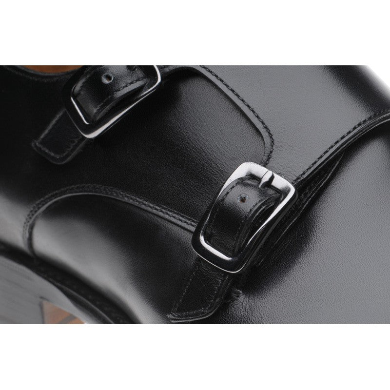 Product image for Herring Shakespeare mens double monk shoes in black calf (second)