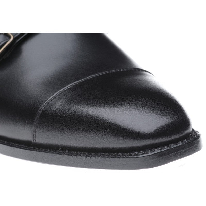 Product image for Herring Shakespeare mens double monk shoes in black calf
