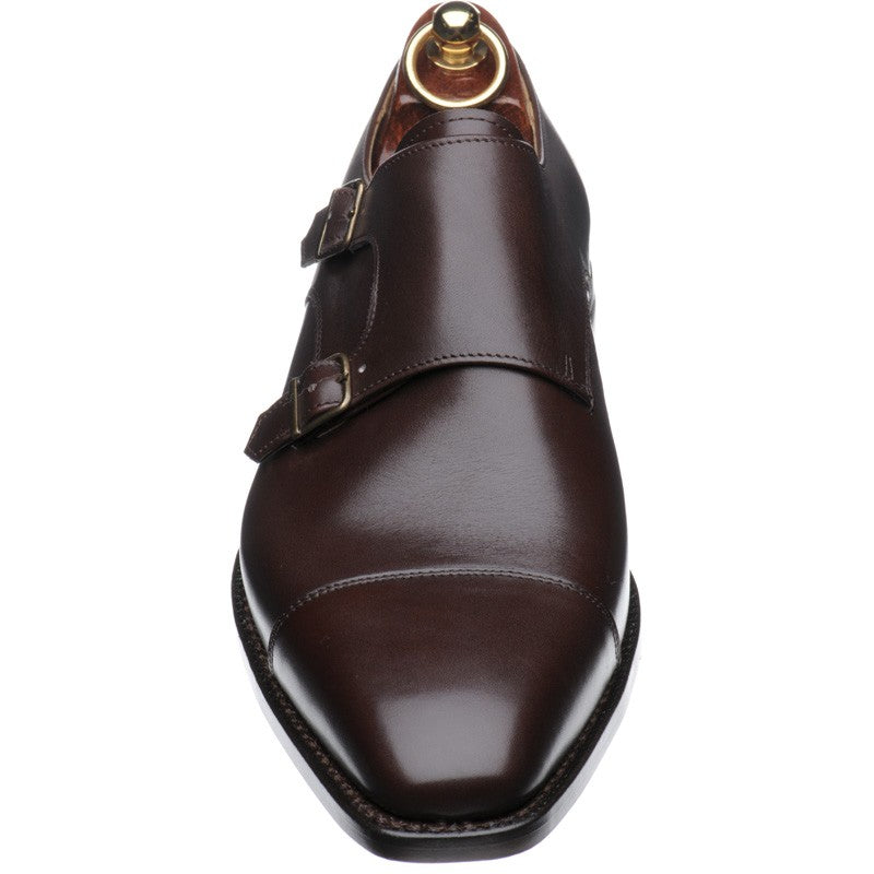 Product image for Herring Shakespeare mens double monk shoes in brown calf