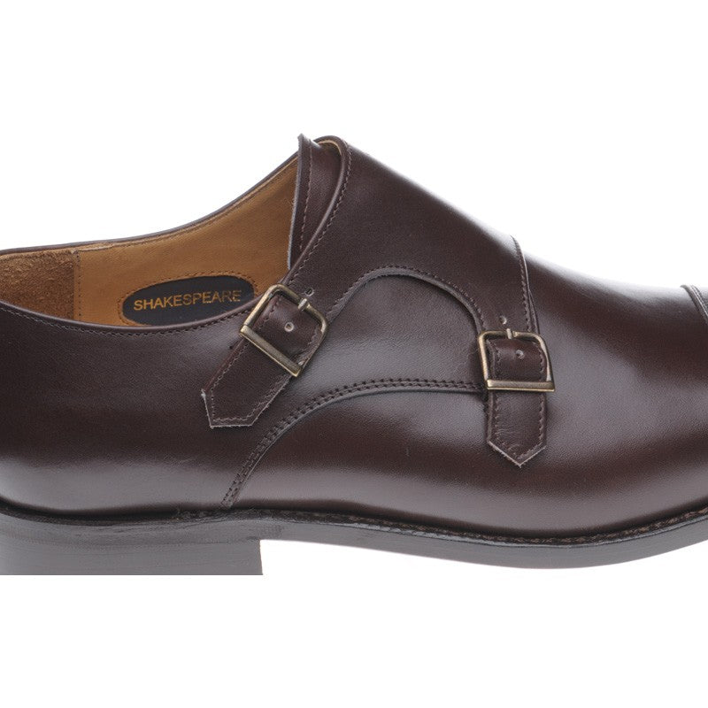 Product image for Herring Shakespeare mens double monk shoes in brown calf