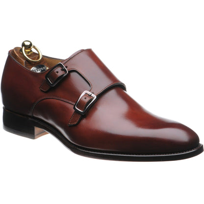 Product image for Herring Shakespeare mens double monk shoes in rosewood calf (second)
