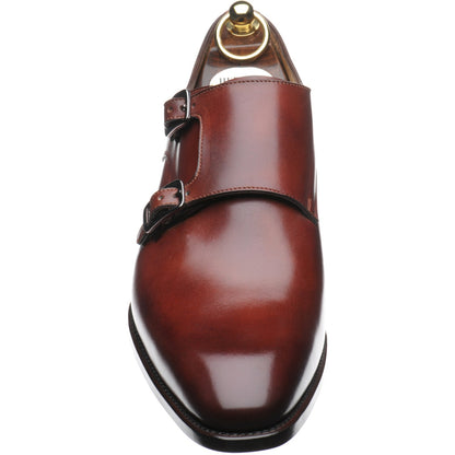Product image for Herring Shakespeare mens double monk shoes in rosewood calf (second)