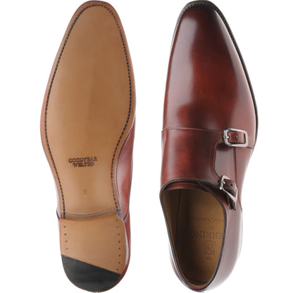 Product image for Herring Shakespeare mens double monk shoes in rosewood calf (second)