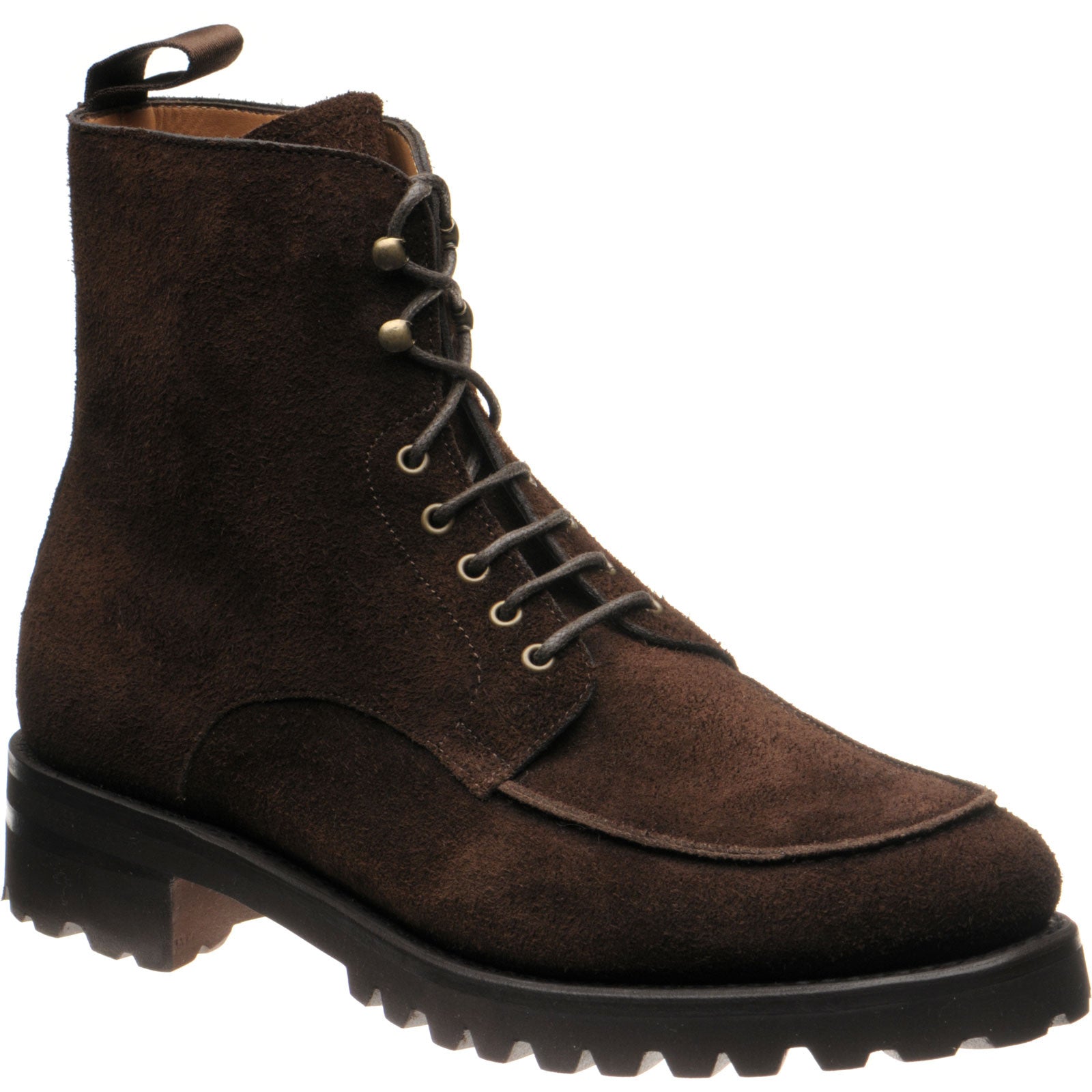 Product image for Herring Sharpham mens rubber-soled boots in dark brown suede