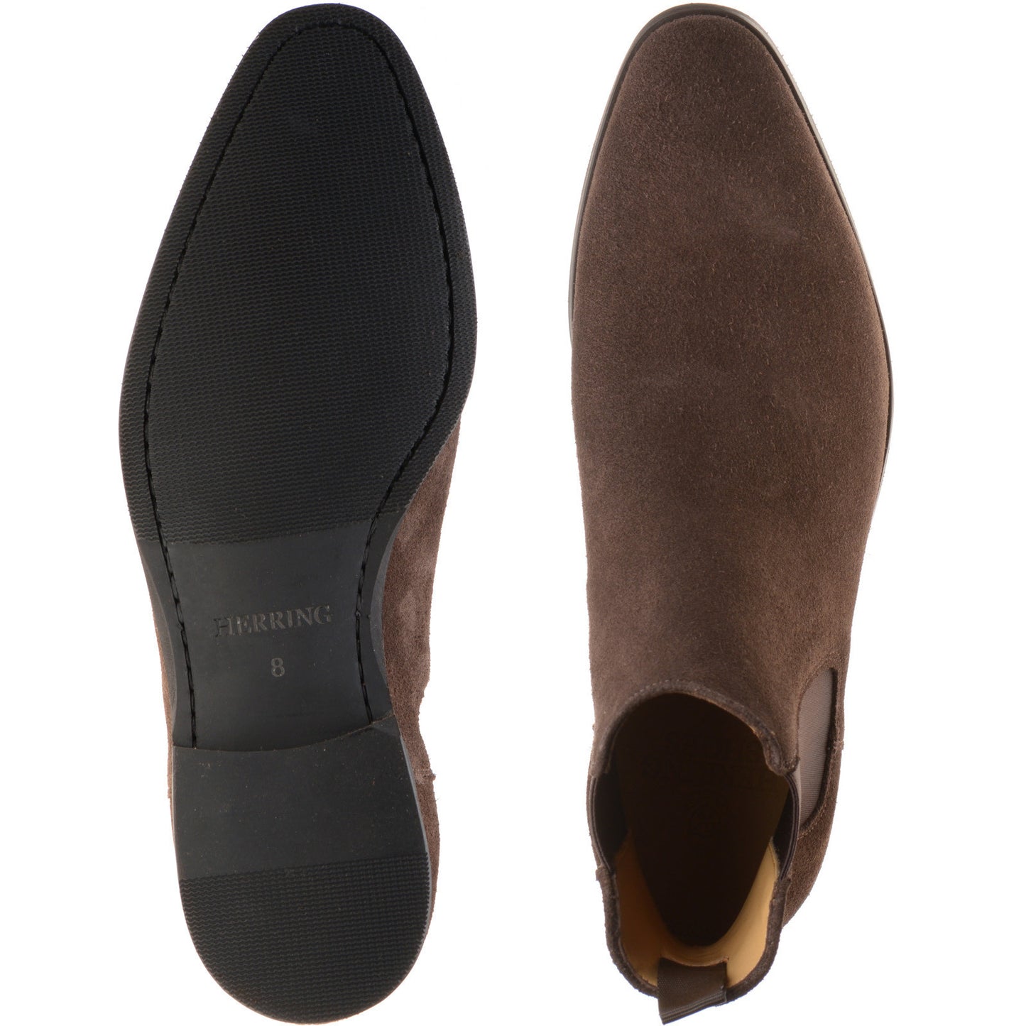 Product image for Herring Shelley mens rubber-soled Chelsea boots in brown suede
