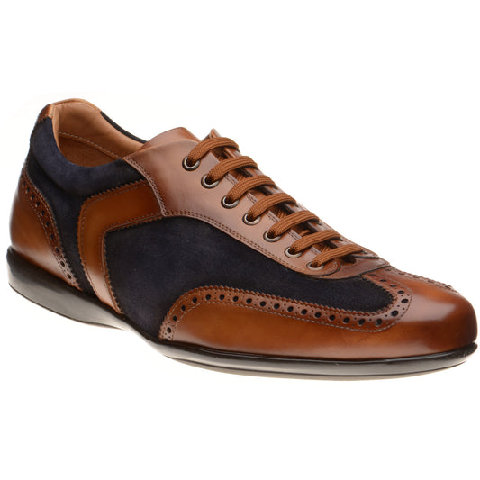 Product image for Herring Silverstone mens rubber-soled in tan calf and navy suede