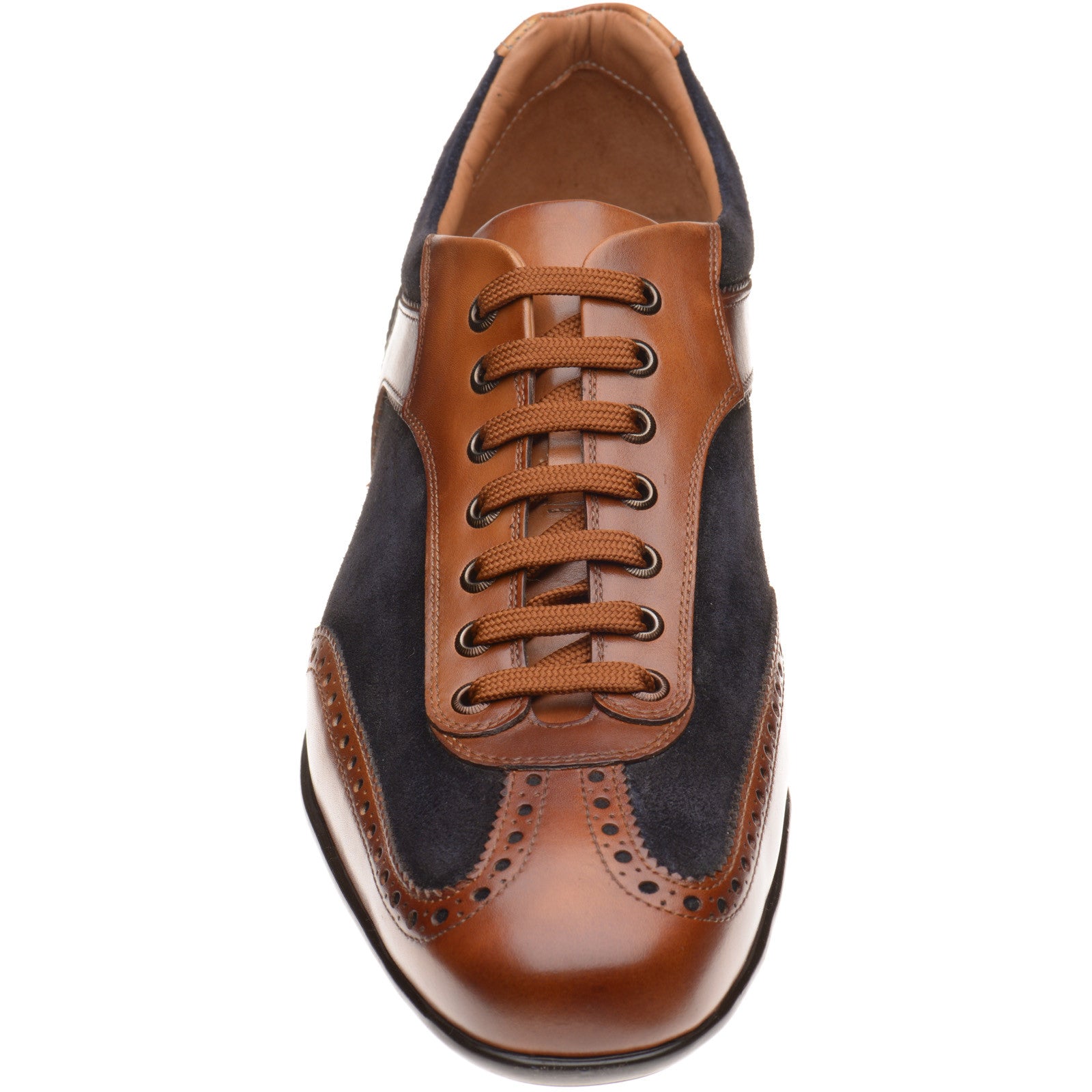 Product image for Herring Silverstone mens rubber-soled in tan calf and navy suede