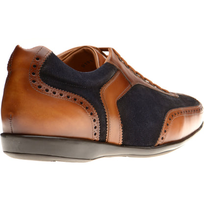 Product image for Herring Silverstone mens rubber-soled in tan calf and navy suede