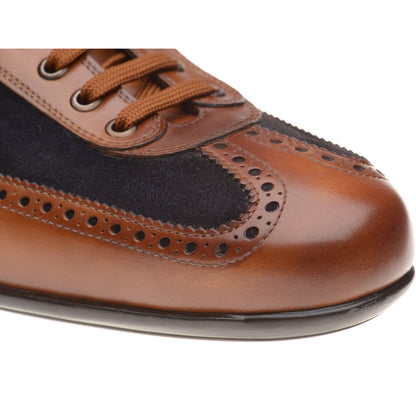 Product image for Herring Silverstone mens rubber-soled in tan calf and navy suede