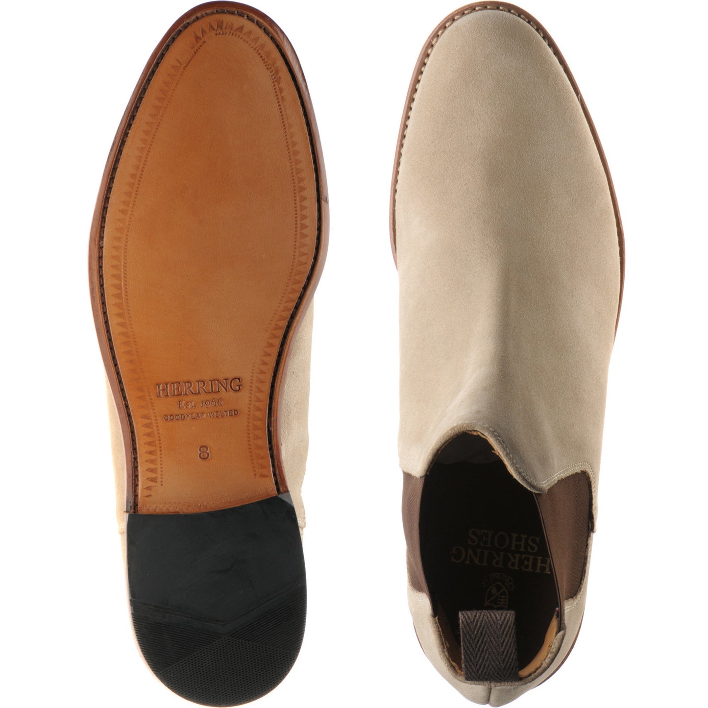 Product image for Herring Sittaford mens Chelsea boots in sand suede