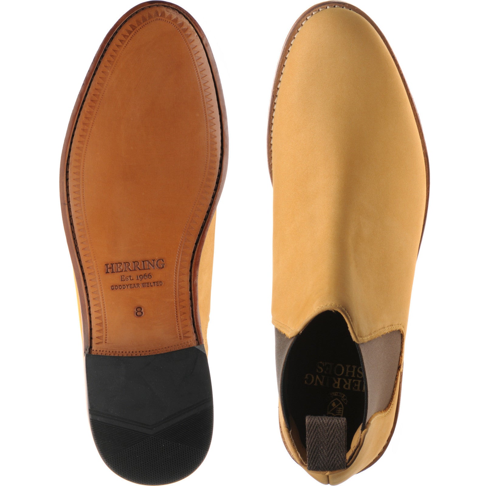 Product image for Herring Sittaford mens Chelsea boots in wheat nubuck