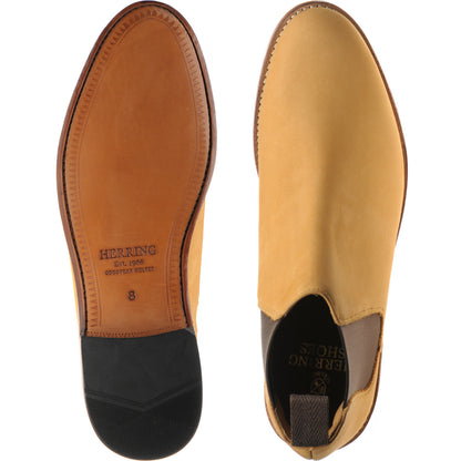 Product image for Herring Sittaford mens Chelsea boots in wheat nubuck