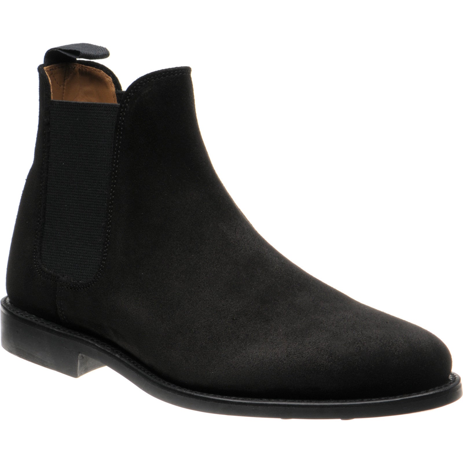 Product image for Herring Sittaford Rubber mens rubber-soled Chelsea boots in black suede