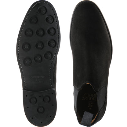 Product image for Herring Sittaford Rubber mens rubber-soled Chelsea boots in black suede