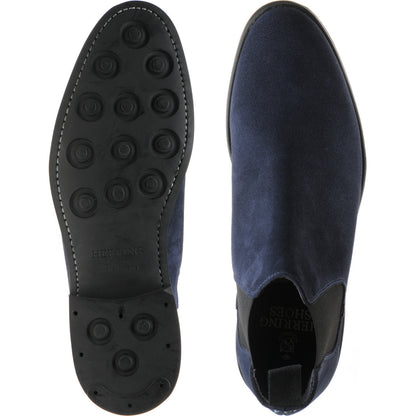 Product image for Herring Sittaford Rubber mens rubber-soled Chelsea boots in blue suede