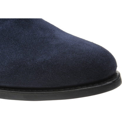 Product image for Herring Sittaford Rubber mens rubber-soled Chelsea boots in blue suede