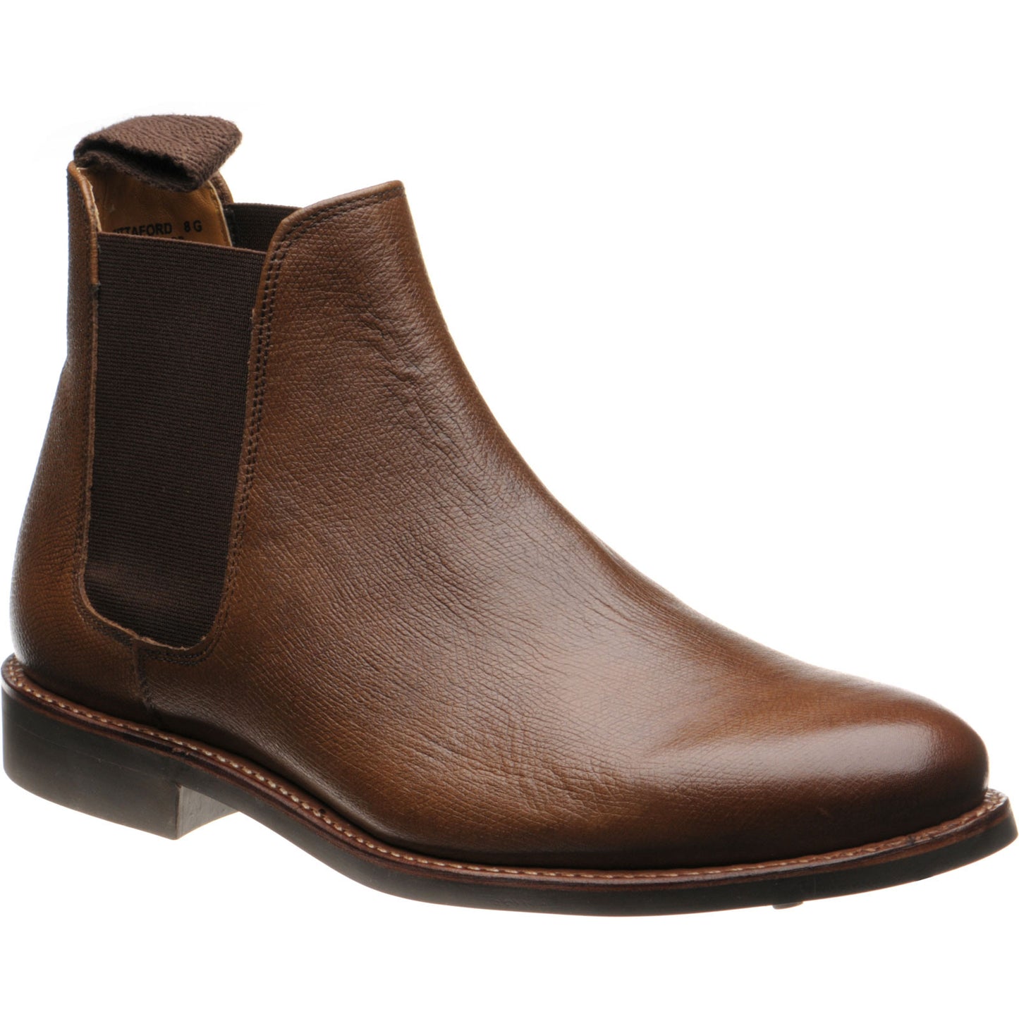 Product image for Herring Sittaford Rubber mens rubber-soled Chelsea boots in brown grain