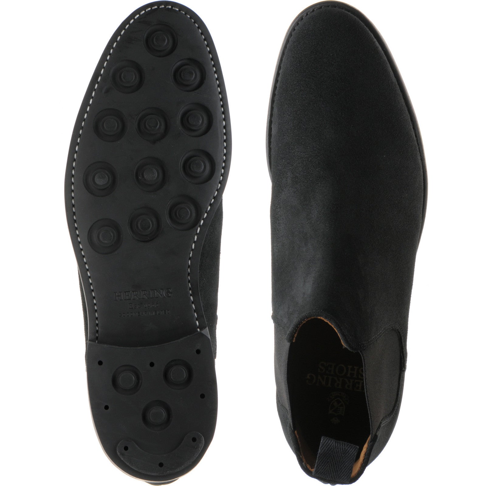 Product image for Herring Sittaford Rubber mens rubber-soled Chelsea boots in charcoal suede