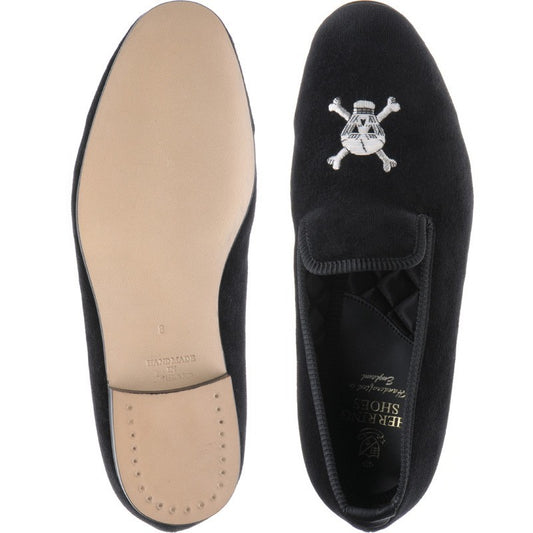 Product image for Herring Skull Slipper mens house shoes in black velvet