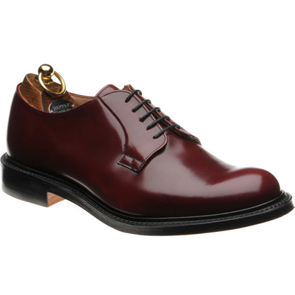 Product image for Herring Slaney mens Derby shoes in burgundy polished